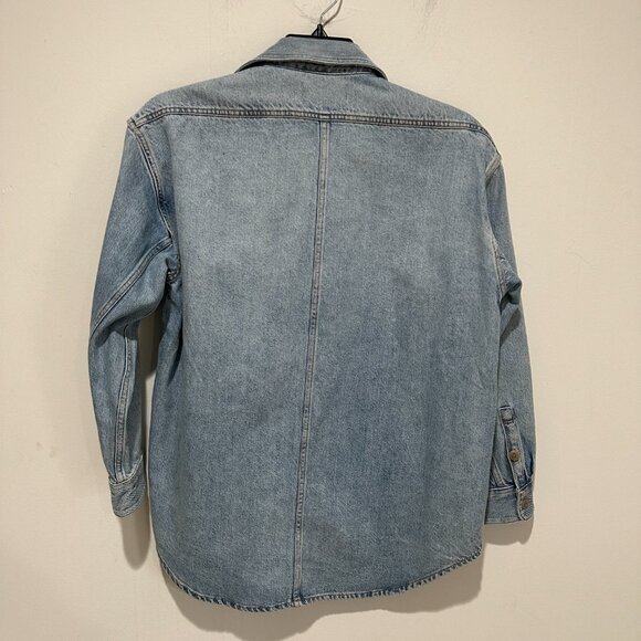 Madewell Denim Oversized Button-Up Shirt in Derussey Wash Size S - Picture 6 of 6